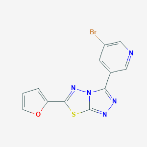 molecular formula C12H6BrN5OS B369005 3-(5-Bromo-3-pyridinyl)-6-(2-furyl)[1,2,4]triazolo[3,4-b][1,3,4]thiadiazole CAS No. 951996-04-6