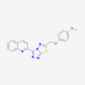 molecular formula C20H15N5O2S B369008 2-{6-[(4-Methoxyphenoxy)methyl][1,2,4]triazolo[3,4-b][1,3,4]thiadiazol-3-yl}quinoline CAS No. 951993-42-3