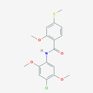 N-(4-chloro-2,5-dimethoxyphenyl)-2-methoxy-4-(methylsulfanyl)benzamide