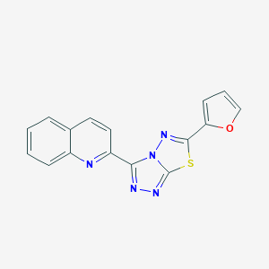 molecular formula C16H9N5OS B369011 2-[6-(2-Furyl)[1,2,4]triazolo[3,4-b][1,3,4]thiadiazol-3-yl]quinoline CAS No. 951953-09-6