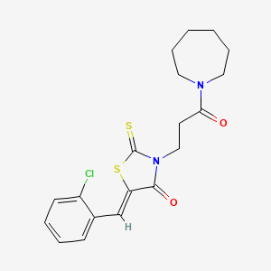 3-[3-(1-azepanyl)-3-oxopropyl]-5-(2-chlorobenzylidene)-2-thioxo-1,3-thiazolidin-4-one