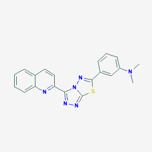 molecular formula C20H16N6S B369012 N,N-dimethyl-3-[3-(quinolin-2-yl)[1,2,4]triazolo[3,4-b][1,3,4]thiadiazol-6-yl]aniline CAS No. 951941-72-3