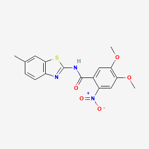 4,5-dimethoxy-N-(6-methyl-1,3-benzothiazol-2-yl)-2-nitrobenzamide