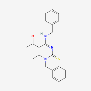 1-[1-Benzyl-4-(benzylamino)-6-methyl-2-sulfanylidenepyrimidin-5-yl]ethanone