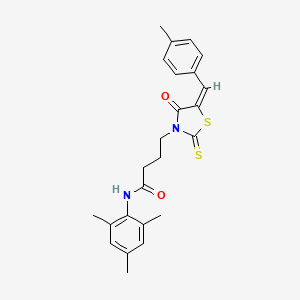 4-[(5E)-5-[(4-methylphenyl)methylidene]-4-oxo-2-sulfanylidene-thiazolidin-3-yl]-N-(2,4,6-trimethylphenyl)butanamide