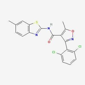 3-(2,6-dichlorophenyl)-5-methyl-N-(6-methyl-1,3-benzothiazol-2-yl)-1,2-oxazole-4-carboxamide