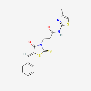 3-[5-(4-methylbenzylidene)-4-oxo-2-thioxo-1,3-thiazolidin-3-yl]-N-(4-methyl-1,3-thiazol-2-yl)propanamide