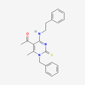 1-{1-benzyl-6-methyl-4-[(2-phenylethyl)amino]-2-thioxo-1,2-dihydro-5-pyrimidinyl}ethanone