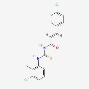 (2E)-N-[(3-chloro-2-methylphenyl)carbamothioyl]-3-(4-chlorophenyl)prop-2-enamide