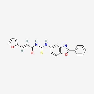 (2E)-3-(furan-2-yl)-N-[(2-phenyl-1,3-benzoxazol-5-yl)carbamothioyl]prop-2-enamide