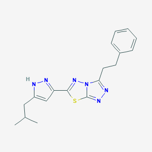 molecular formula C18H20N6S B369022 6-(3-isobutyl-1H-pyrazol-5-yl)-3-(2-phenylethyl)[1,2,4]triazolo[3,4-b][1,3,4]thiadiazole CAS No. 1047983-11-8