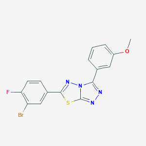 3-[6-(3-Bromo-4-fluorophenyl)[1,2,4]triazolo[3,4-b][1,3,4]thiadiazol-3-yl]phenyl methyl ether