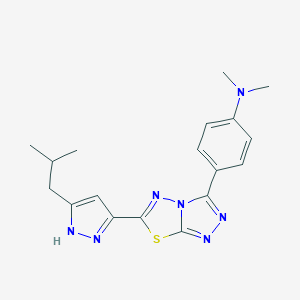 4-[6-(3-isobutyl-1H-pyrazol-5-yl)[1,2,4]triazolo[3,4-b][1,3,4]thiadiazol-3-yl]-N,N-dimethylaniline