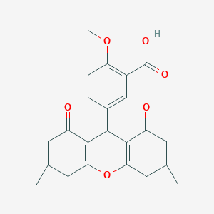 2-methoxy-5-(3,3,6,6-tetramethyl-1,8-dioxo-4,5,7,9-tetrahydro-2H-xanthen-9-yl)benzoic acid