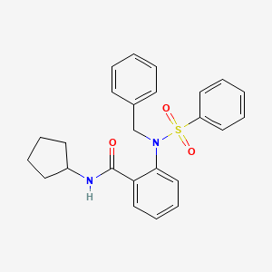 2-[benzenesulfonyl(benzyl)amino]-N-cyclopentylbenzamide