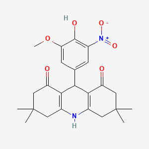 9-(4-hydroxy-3-methoxy-5-nitrophenyl)-3,3,6,6-tetramethyl-2,4,5,7,9,10-hexahydroacridine-1,8-dione