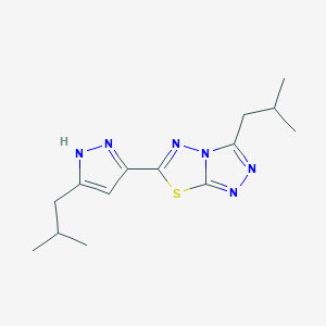 molecular formula C14H20N6S B369028 3-isobutyl-6-(3-isobutyl-1H-pyrazol-5-yl)[1,2,4]triazolo[3,4-b][1,3,4]thiadiazole CAS No. 1050288-45-3