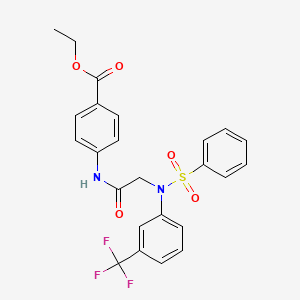 ethyl 4-[[2-[N-(benzenesulfonyl)-3-(trifluoromethyl)anilino]acetyl]amino]benzoate