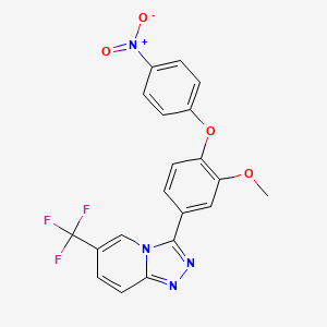 molecular formula C20H13F3N4O4 B3690376 2-METHOXY-4-[6-(TRIFLUOROMETHYL)[1,2,4]TRIAZOLO[4,3-A]PYRIDIN-3-YL]PHENYL (4-NITROPHENYL) ETHER 