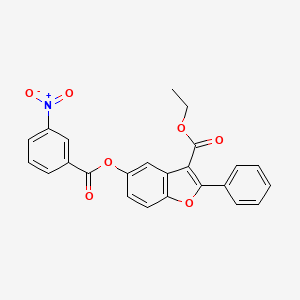 molecular formula C24H17NO7 B3690383 ETHYL 5-((3-NITROBENZOYL)OXY)-2-PHENYL-1-BENZOFURAN-3-CARBOXYLATE CAS No. 6240-53-5