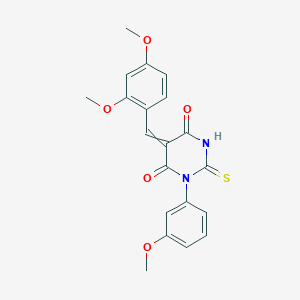 5-[(2,4-Dimethoxyphenyl)methylidene]-1-(3-methoxyphenyl)-2-sulfanylidene-1,3-diazinane-4,6-dione