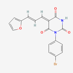 (5Z)-1-(4-bromophenyl)-5-[(E)-3-(furan-2-yl)prop-2-enylidene]-1,3-diazinane-2,4,6-trione