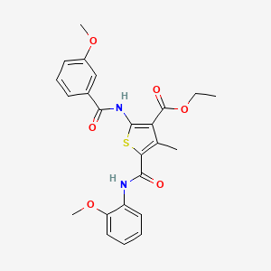 molecular formula C24H24N2O6S B3690417 Ethyl 2-(3-methoxybenzamido)-5-[(2-methoxyphenyl)carbamoyl]-4-methylthiophene-3-carboxylate 