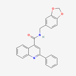 N-[(2H-1,3-BENZODIOXOL-5-YL)METHYL]-2-PHENYLQUINOLINE-4-CARBOXAMIDE