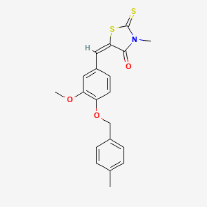 molecular formula C20H19NO3S2 B3690455 (5E)-5-{3-methoxy-4-[(4-methylbenzyl)oxy]benzylidene}-3-methyl-2-thioxo-1,3-thiazolidin-4-one 