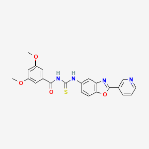 3,5-dimethoxy-N-{[2-(pyridin-3-yl)-1,3-benzoxazol-5-yl]carbamothioyl}benzamide