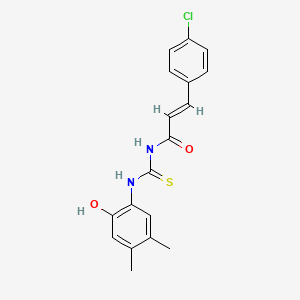 (2E)-3-(4-chlorophenyl)-N-[(2-hydroxy-4,5-dimethylphenyl)carbamothioyl]prop-2-enamide