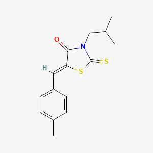 molecular formula C15H17NOS2 B3690528 3-isobutyl-5-(4-methylbenzylidene)-2-thioxo-1,3-thiazolidin-4-one 