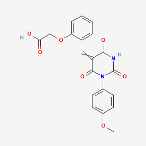 2-[2-[[1-(4-Methoxyphenyl)-2,4,6-trioxo-1,3-diazinan-5-ylidene]methyl]phenoxy]acetic acid