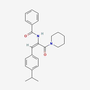 N-[(E)-3-oxo-3-piperidin-1-yl-1-(4-propan-2-ylphenyl)prop-1-en-2-yl]benzamide