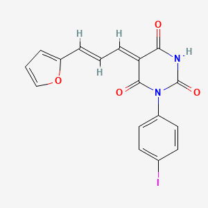 (5Z)-5-[(E)-3-(furan-2-yl)prop-2-enylidene]-1-(4-iodophenyl)-1,3-diazinane-2,4,6-trione