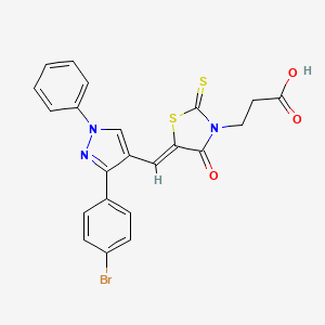 3-(5-{[3-(4-bromophenyl)-1-phenyl-1H-pyrazol-4-yl]methylene}-4-oxo-2-thioxo-1,3-thiazolidin-3-yl)propanoic acid