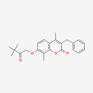 3-benzyl-7-(3,3-dimethyl-2-oxobutoxy)-4,8-dimethyl-2H-chromen-2-one