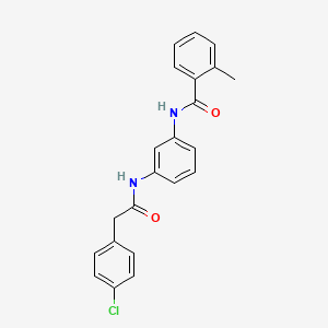 molecular formula C22H19ClN2O2 B3690602 N-[3-[[2-(4-chlorophenyl)acetyl]amino]phenyl]-2-methylbenzamide 