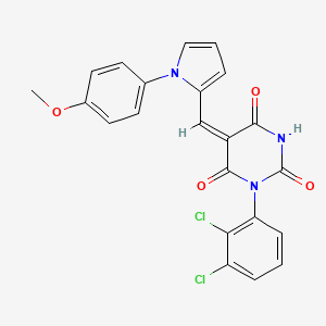 molecular formula C22H15Cl2N3O4 B3690607 (5E)-1-(2,3-Dichlorophenyl)-5-{[1-(4-methoxyphenyl)-1H-pyrrol-2-YL]methylidene}-1,3-diazinane-2,4,6-trione 