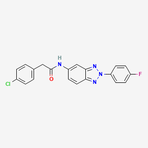 2-(4-chlorophenyl)-N-[2-(4-fluorophenyl)-2H-benzotriazol-5-yl]acetamide