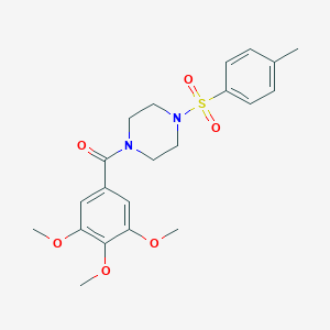 molecular formula C21H26N2O6S B369063 (4-甲苯磺酰哌嗪-1-基)(3,4,5-三甲氧基苯基)甲酮 CAS No. 500272-77-5