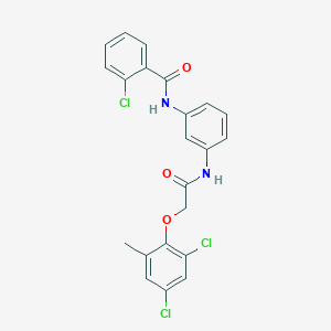 2-chloro-N-[3-[[2-(2,4-dichloro-6-methylphenoxy)acetyl]amino]phenyl]benzamide