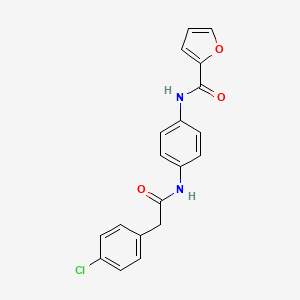 molecular formula C19H15ClN2O3 B3690666 N-(4-{[2-(4-chlorophenyl)acetyl]amino}phenyl)-2-furamide 