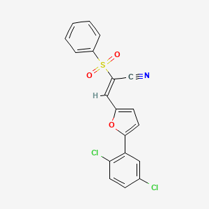 2-(Benzenesulfonyl)-3-[5-(2,5-dichlorophenyl)furan-2-yl]prop-2-enenitrile