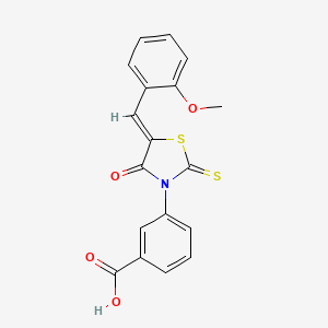 3-[(5Z)-5-(2-methoxybenzylidene)-4-oxo-2-thioxo-1,3-thiazolidin-3-yl]benzoic acid