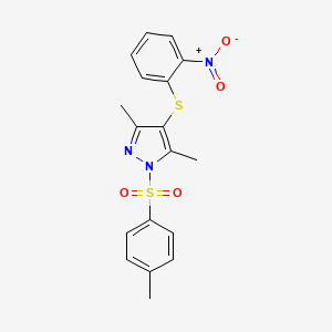 3,5-dimethyl-1-[(4-methylphenyl)sulfonyl]-4-[(2-nitrophenyl)thio]-1H-pyrazole