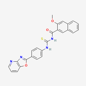 molecular formula C25H18N4O3S B3690736 3-methoxy-N-[[4-([1,3]oxazolo[4,5-b]pyridin-2-yl)phenyl]carbamothioyl]naphthalene-2-carboxamide 