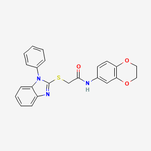 N-(2,3-dihydro-1,4-benzodioxin-6-yl)-2-[(1-phenyl-1H-benzimidazol-2-yl)thio]acetamide