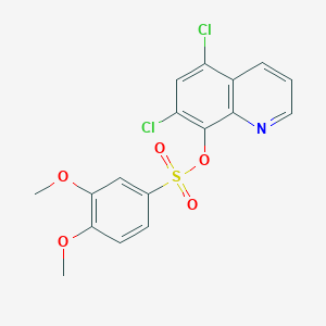 molecular formula C17H13Cl2NO5S B369075 5,7-Dichloro-8-quinolinyl 3,4-dimethoxybenzenesulfonate CAS No. 325811-65-2