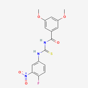 N-[(4-fluoro-3-nitrophenyl)carbamothioyl]-3,5-dimethoxybenzamide